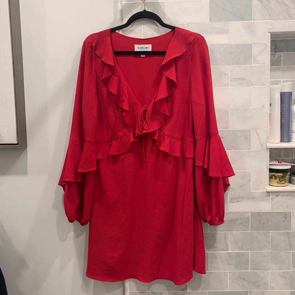 Highline Collective Ruffle Red Dress
